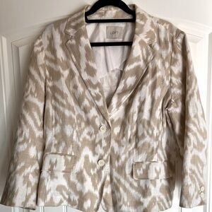 Ann taylor loft linen white cream jacket